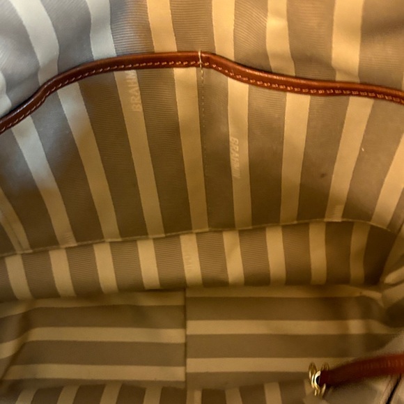 Brahmin Crocodile-Embossed Cream Hobo Bag 13”x14”x4” - Picture 9 of 14